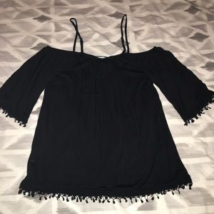 American Rag Tops - New American Rag Black Cold Shoulder Top NWT American Rag Tops - New American Rag Black Cold Shoulder Top NWT